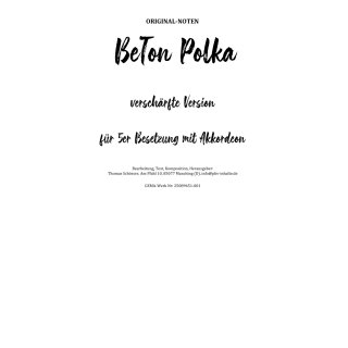 Beton Polka - für 5er Blechbesetzung + Harmonie